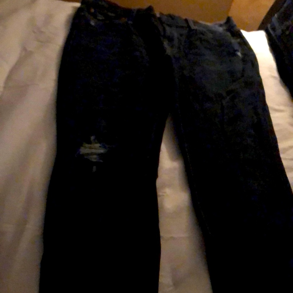 Rich indigo, skinny fit, distressed jeans